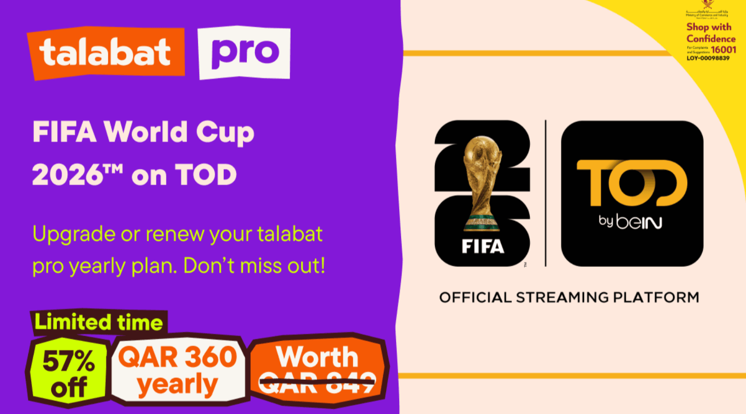 talabat and TOD by beIN team up to bring fans an elevated FIFA World Cup 2026 experience across MENA