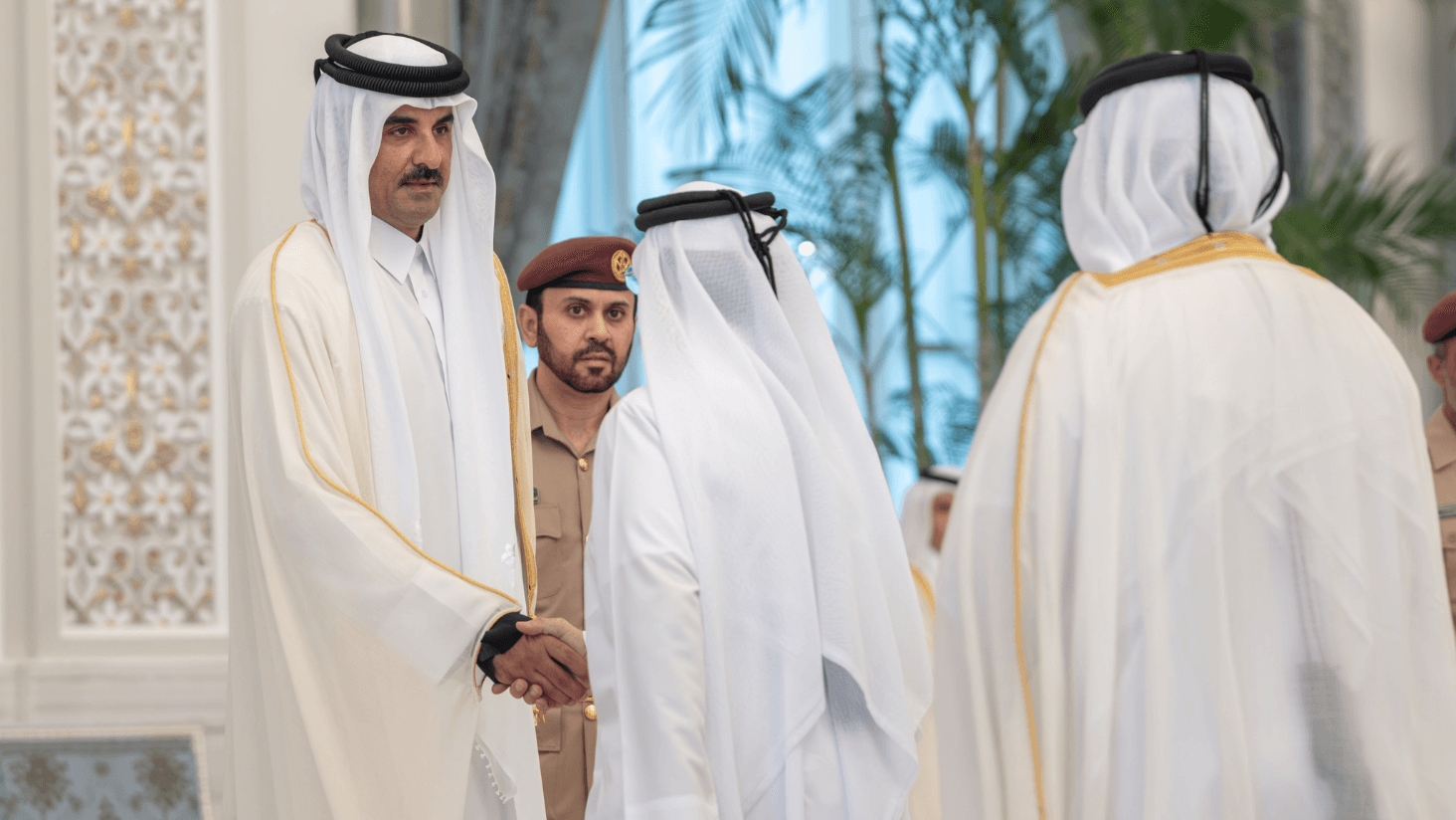 HH Sheikh Tamim bin Hamad Al Thani receives Mourners at Lusail Palace on Monday Morning